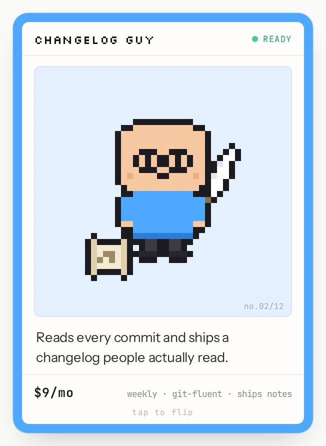 guys.sh: One trading card.